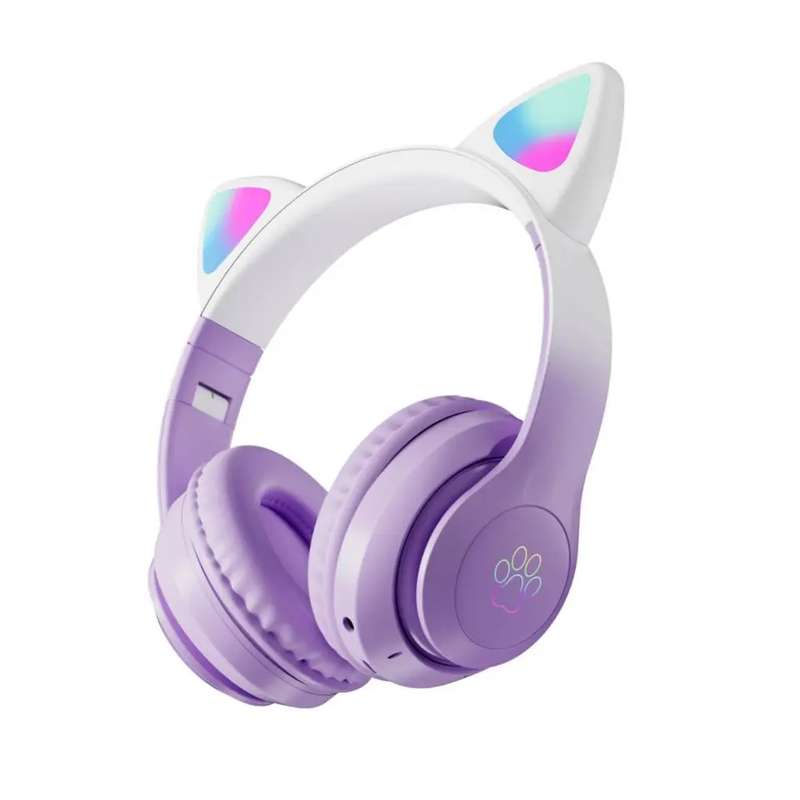 STN-28PRO Colourful Light Cat Ear Bluetooth 5.0 Headphone