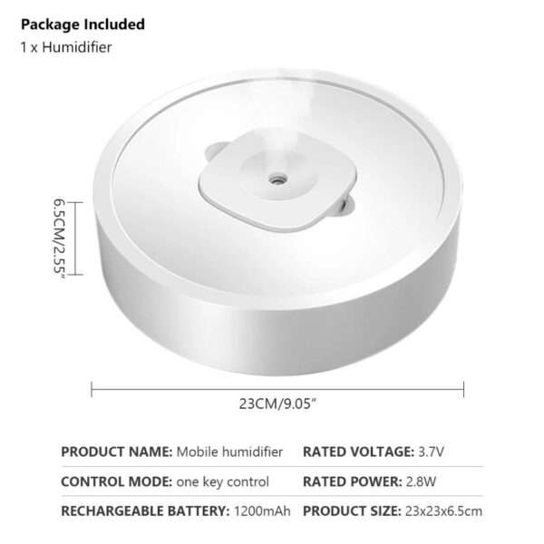 Rechargeable USB Portable Air Humidifier Moveable UV Sterilization Wireless For Home