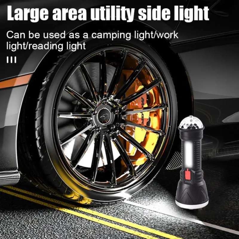 FA-W09 Rechargeable Flashlight With Magic Ball Stage Light