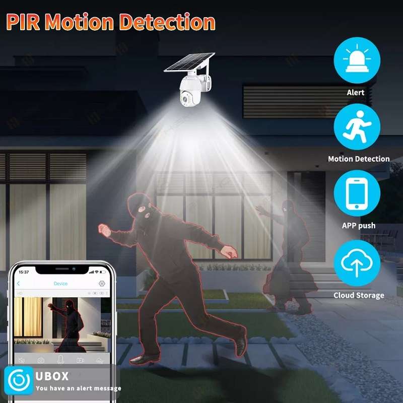 SE-S10 PTZ Solar Powered Waterproof Surveillance Wifi Camera Ubox App