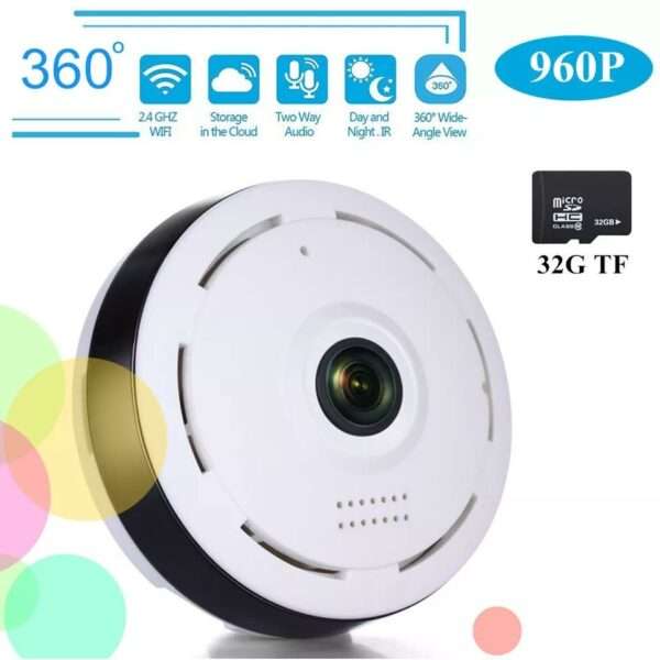 A8-S WiFi Smart Net Wireless Panoramic Camera HD 360 Degree Night Vision Fisheye Security