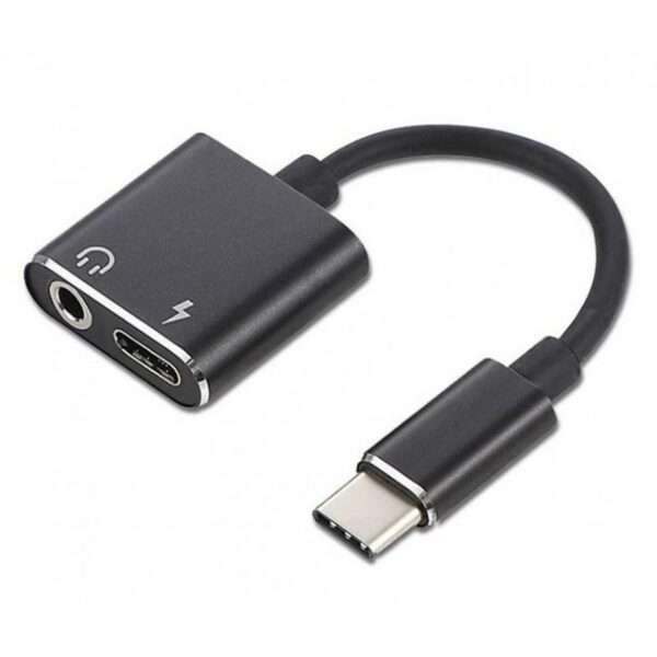 Super E USB-C To 3.5MM Earphone Type-C Female Power Charging Combo Adapter Converter