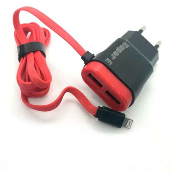 Super E 3 in 1 iPhone Charger Lightning Pin 2 USB High Speed