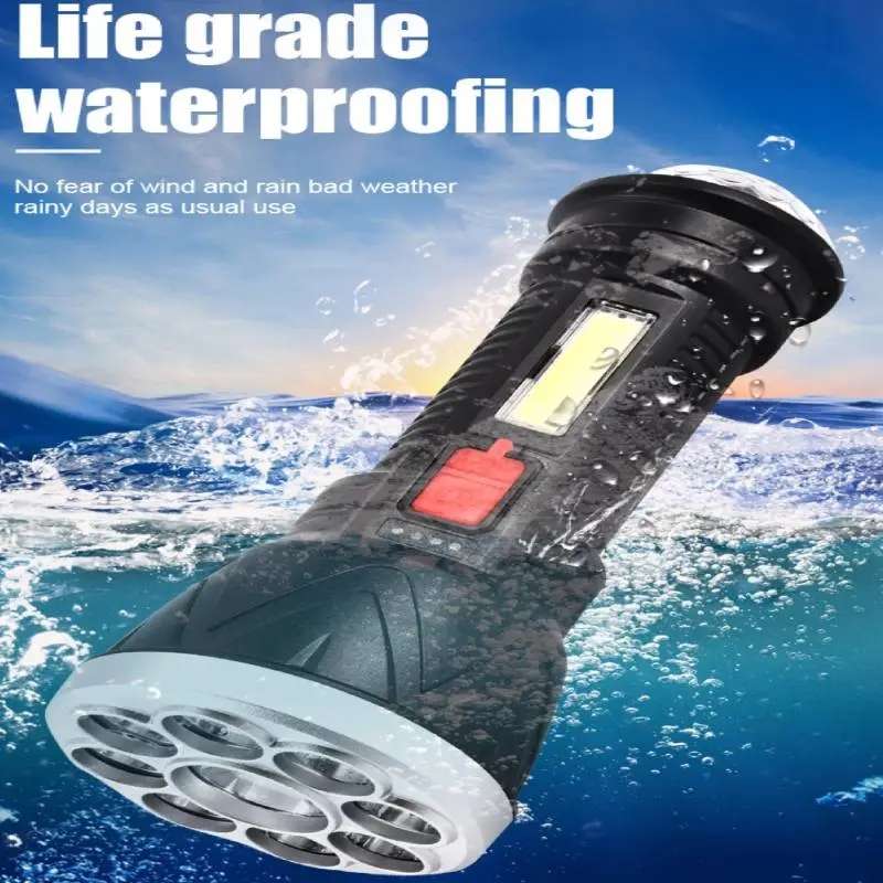 FA-W09 Rechargeable Flashlight With Magic Ball Stage Light