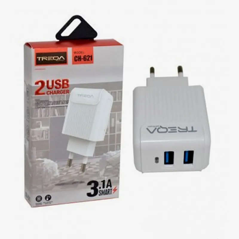 Treqa CH621 Dual USB Port Wall Adapter 3.1A