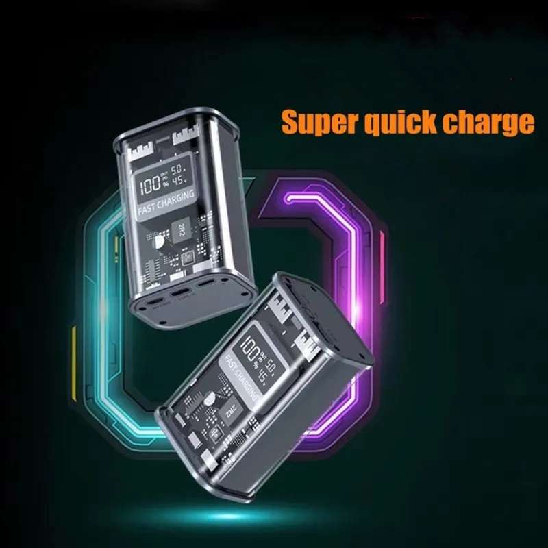 Treqa TR-956 Transparent Power Bank With PD Charge 4 IN 1 10000Mah
