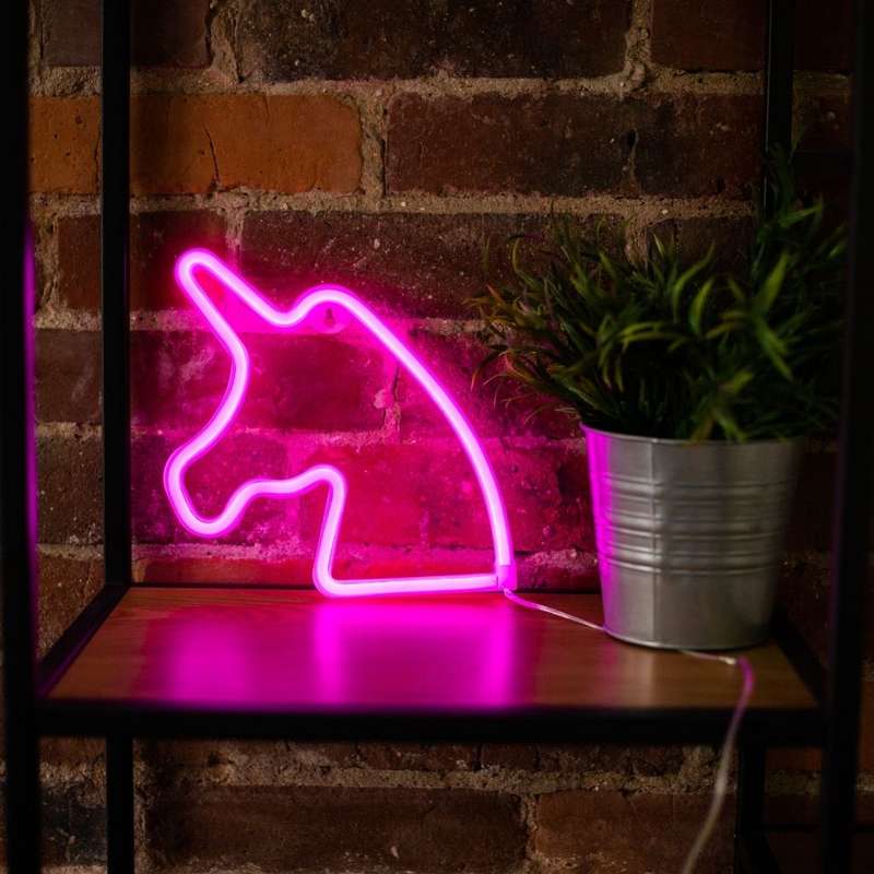 FA-A19 Unicorn Head Neon Sign Lamp USB And Battery Operated