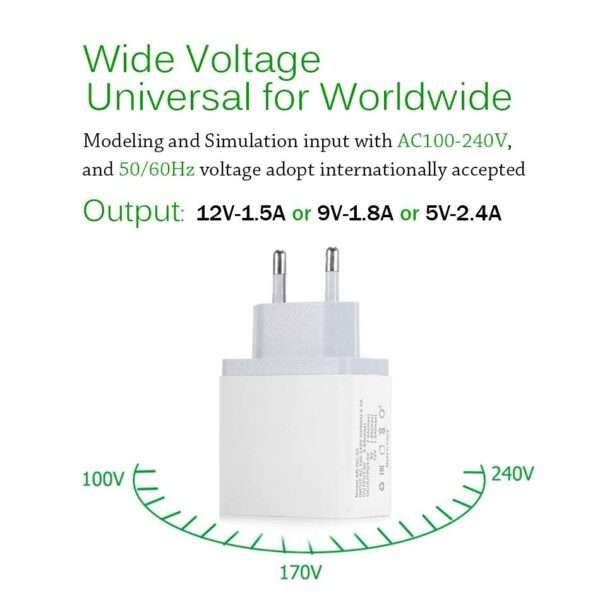 3 USB Fast Smart Charger 2 in 1 Meter Cable Link