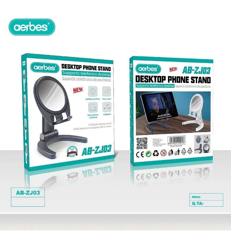 Aerbes AB-ZJ03 Desktop Foldable Mirror Cell Phone Holder
