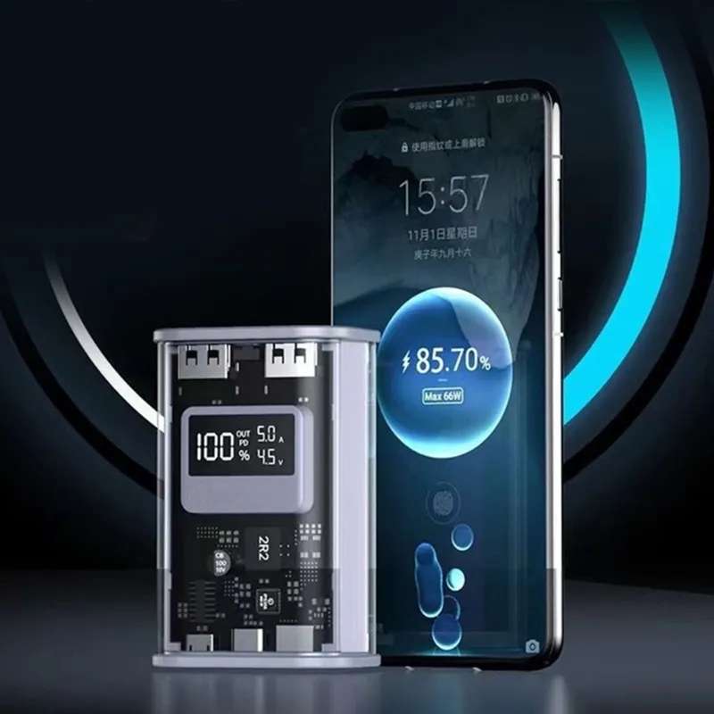 Treqa TR-956 Transparent Power Bank With PD Charge 4 IN 1 10000Mah