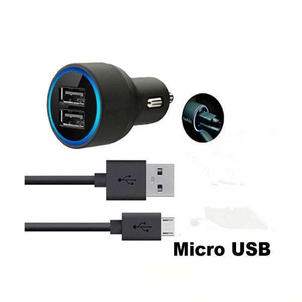 20W Dual Port Car Charger with Micro USB Cable