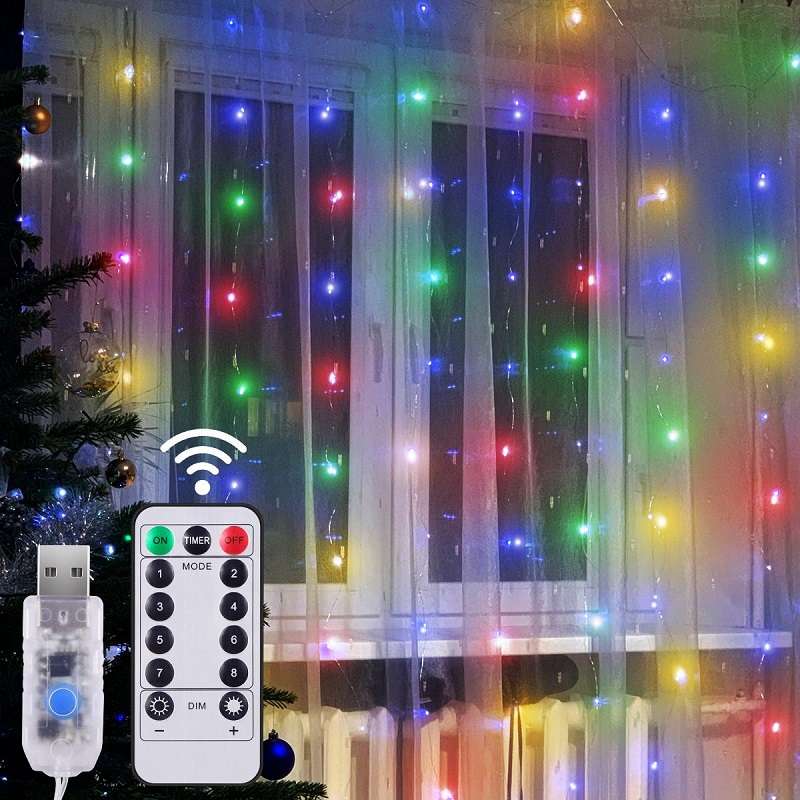 Aerbes AB-CL01-1-RGB 3x2M Copper Wire Fairy Curtain Light With Remote Control