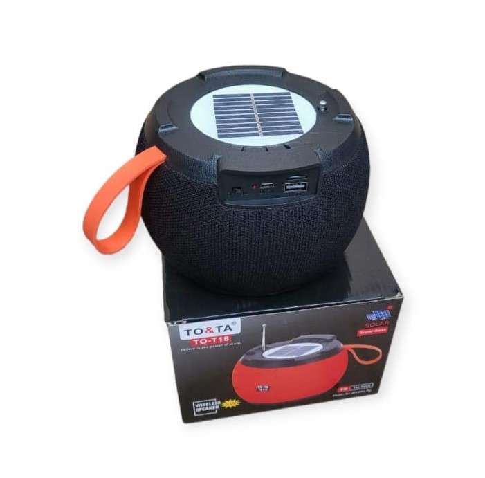 TO-T18 Solar Powered TWS Bluetooth Speaker with FM Radio, USB & Micro SD Card Playback