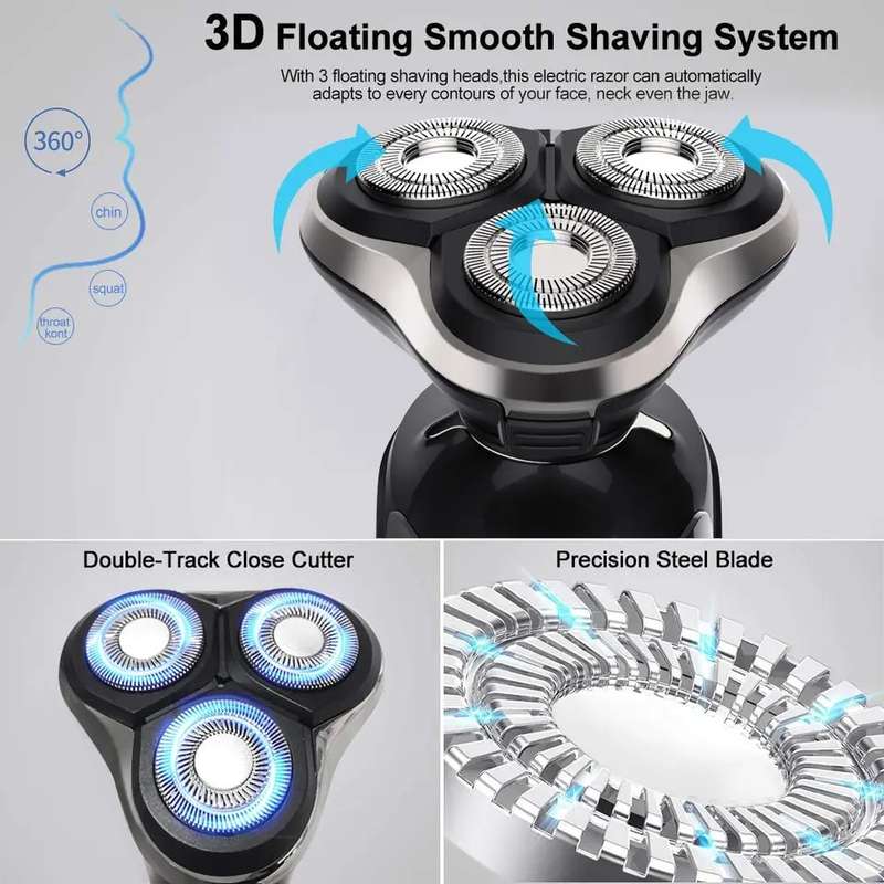 Aerbes AB-J432 Electric Rechargeable Shaver 800Mah With Battery Level LCD Display
