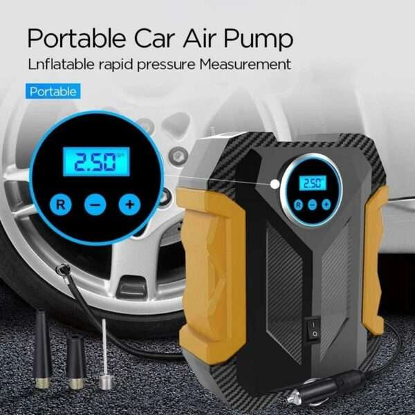C1399-1 Portable Air Compressor For Car Tires 12V DC With Emergency LED Flashlight