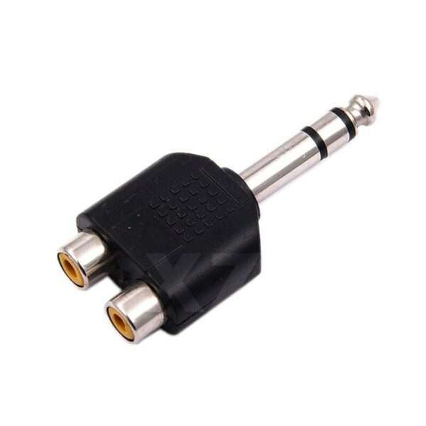 SE-L153 6.35mm Stereo Audio Plug To 2 RCA Female Splitter Adapter Pack Of 100
