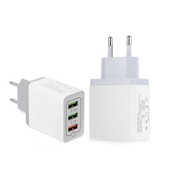 3 USB Fast Smart Charger 2 in 1 Meter Cable Link