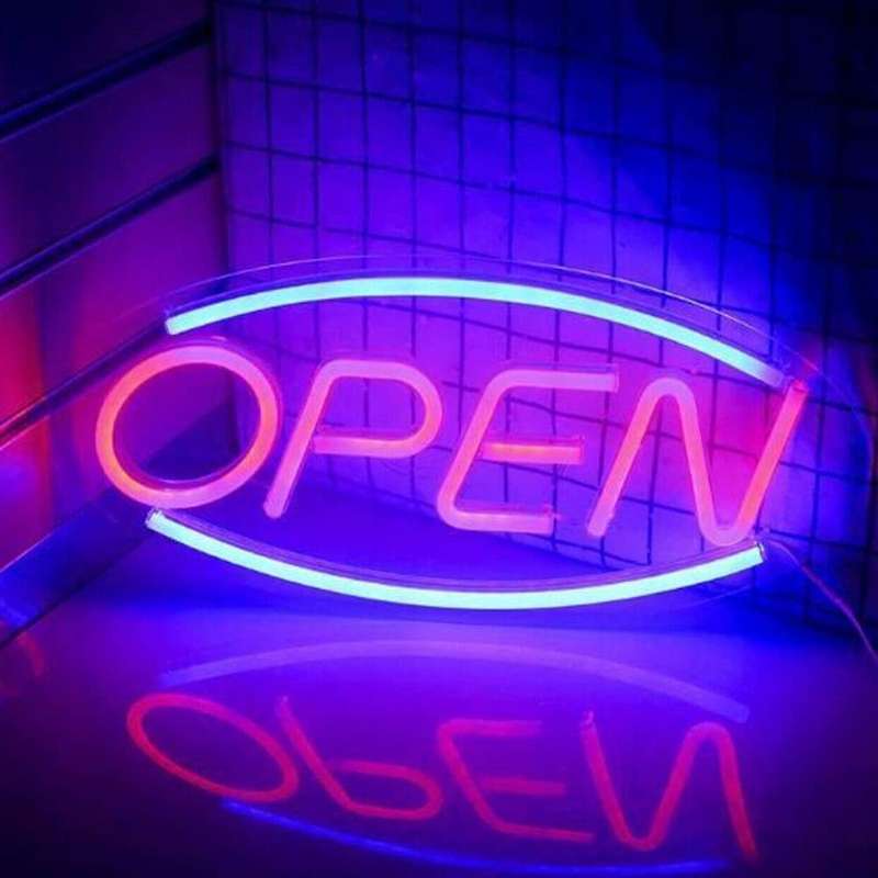 C-2 USB Powered Open Sign Neon Lamp With Back Plate + On Off Switch