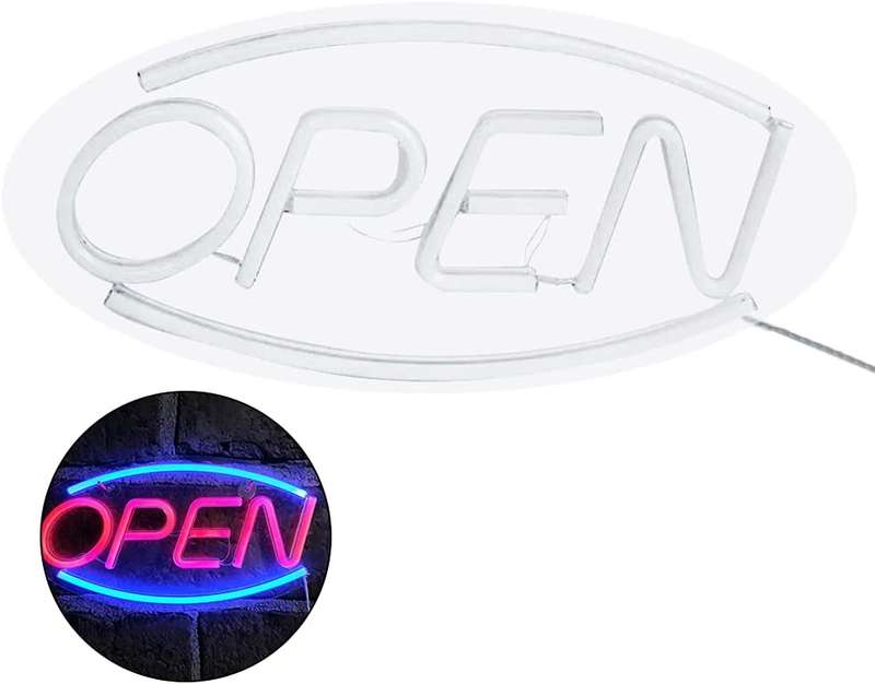 C-2 USB Powered Open Sign Neon Lamp With Back Plate + On Off Switch