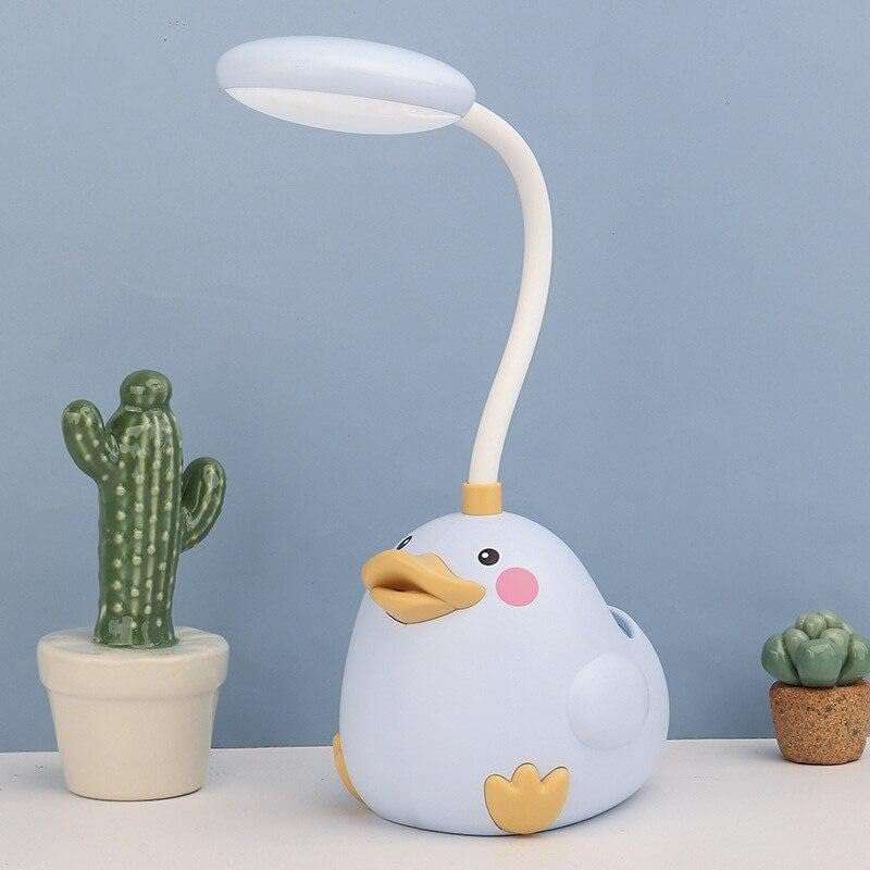 CS281 USB Rechargeable Duck Table Lamp 2 Settings With Pencil Holder