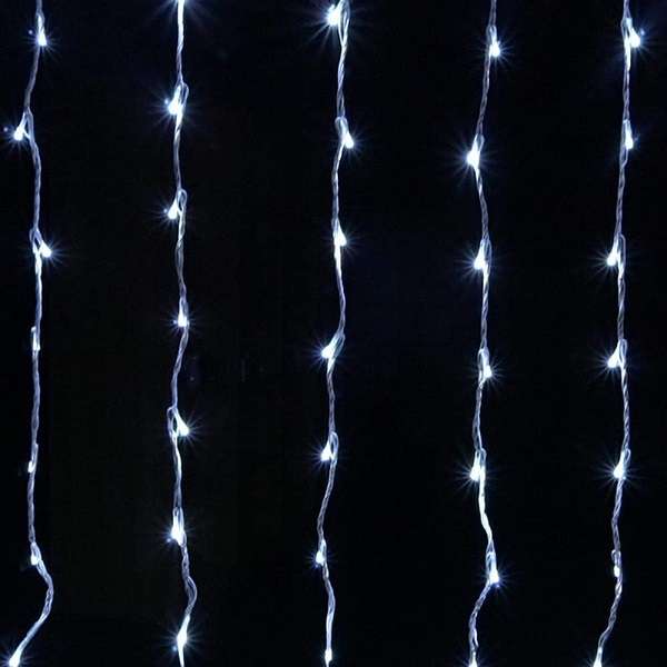 ZYF-99 LED Fairy Curtain Light With Tail Plug Extension White 3m Across  70cm x 38cm