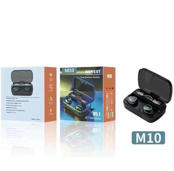 M10 TWS wireless Bluetooth V5.3 Earphones With 1200Mah Battery