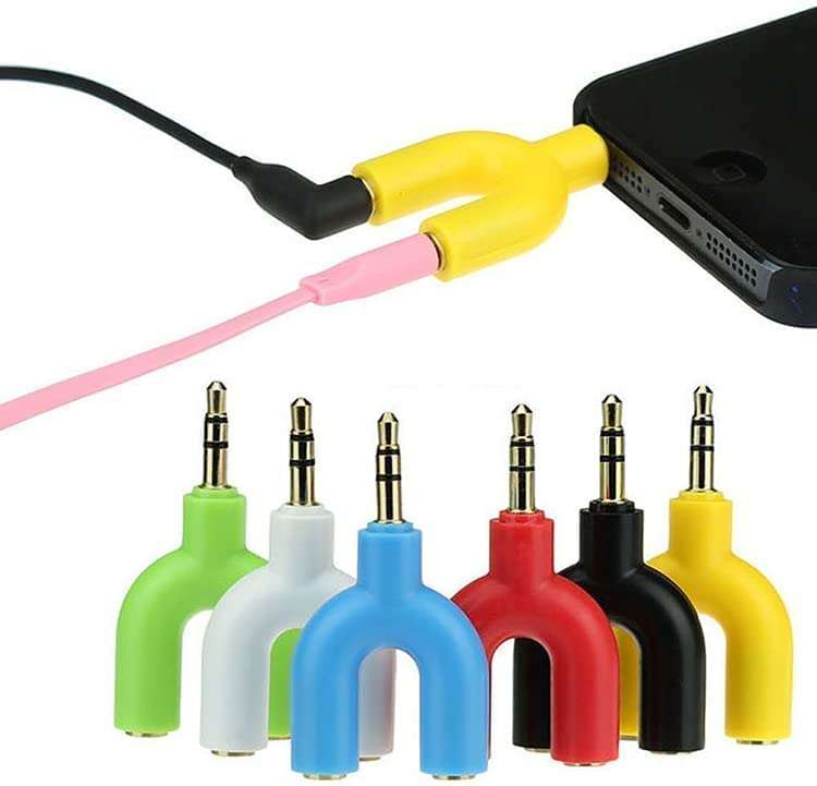 JHL JH-222 Earphone Splitter 3,5mm 1 Male To 2 Female U Shape Stereo 2 Way Converter