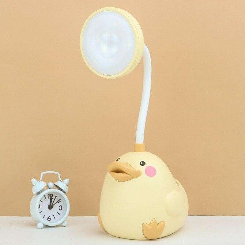 CS281 USB Rechargeable Duck Table Lamp 2 Settings With Pencil Holder