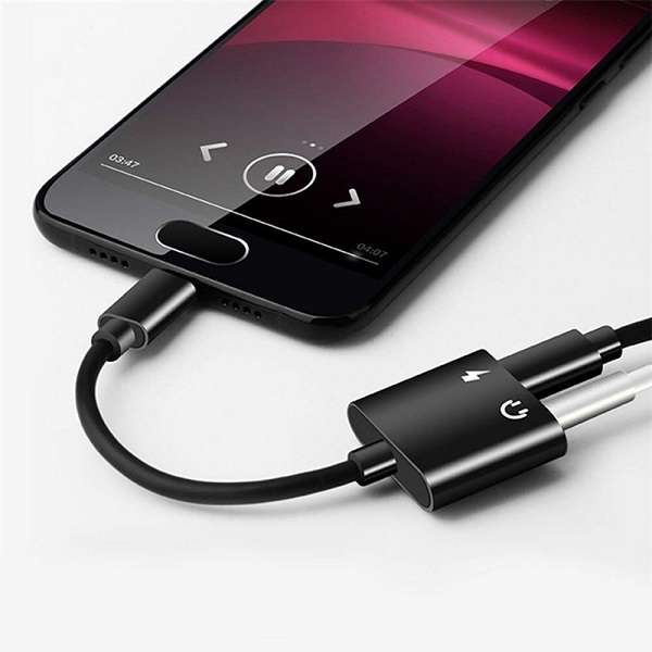 JH-020 Type C To 3.5mm + Type C Audio Adapter