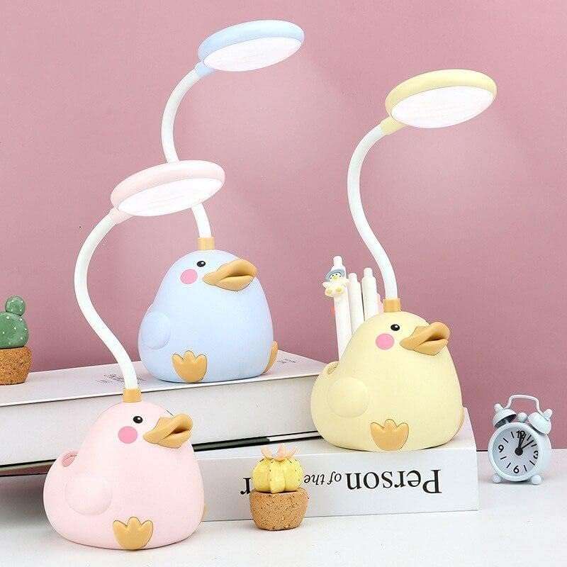 CS281 USB Rechargeable Duck Table Lamp 2 Settings With Pencil Holder