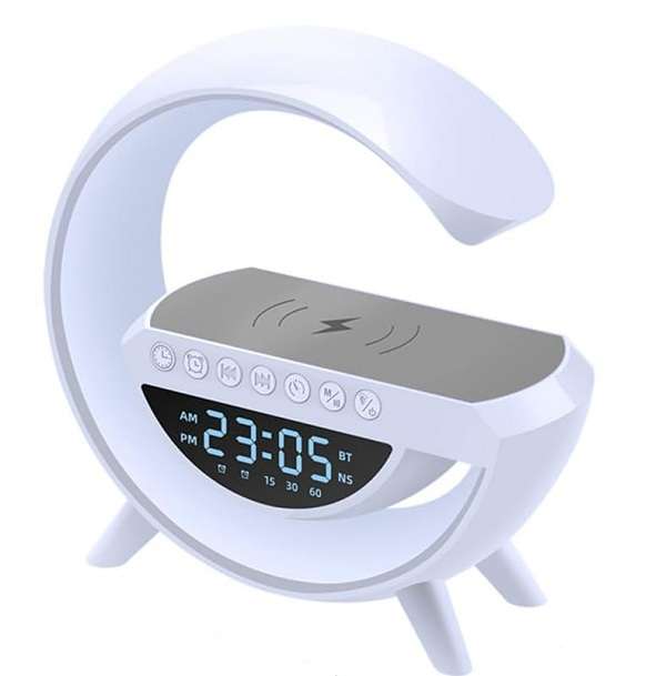 BT-3401 LED Wireless Charger With Bluetooth Speaker And Alarm Clock