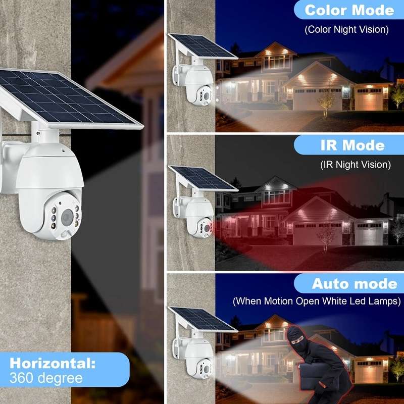 SE-S10 PTZ Solar Powered Waterproof Surveillance Wifi Camera Ubox App