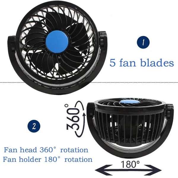 HX-T202 Dual Head Car Cigarette Lighter Fan 4.5
