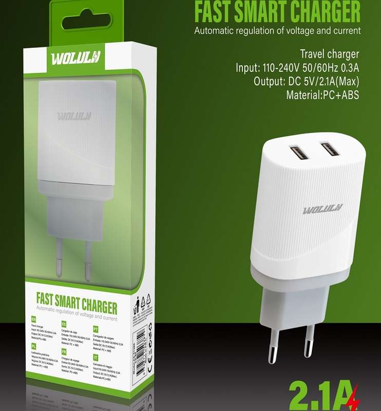 Wolulu AS-51385 Dual USB Wall Charger 2.1A