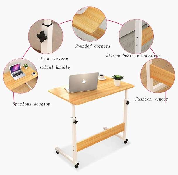 WS6040 Adjustable Height Trolley Bedside Laptop Table