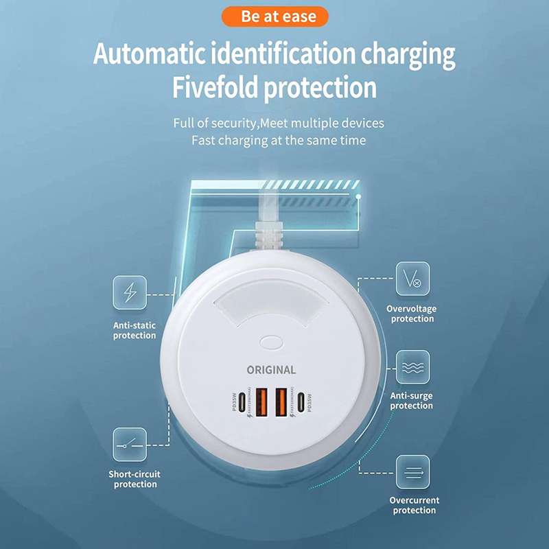 Q8 EU Power Socket Traveling Adapter 2 Type C and 2 USB Port 35W