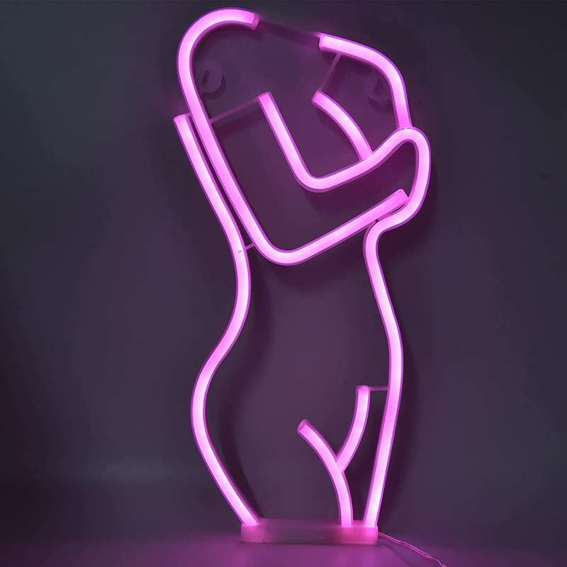 FA-A62 Ladys Front Silhouette Neon Sign Lamp USB And Battery Operated