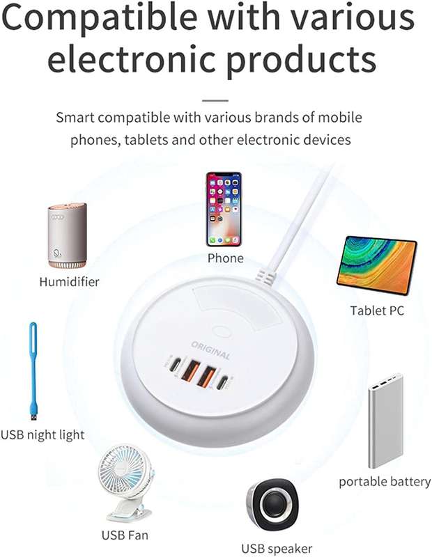 Q8 EU Power Socket Traveling Adapter 2 Type C and 2 USB Port 35W