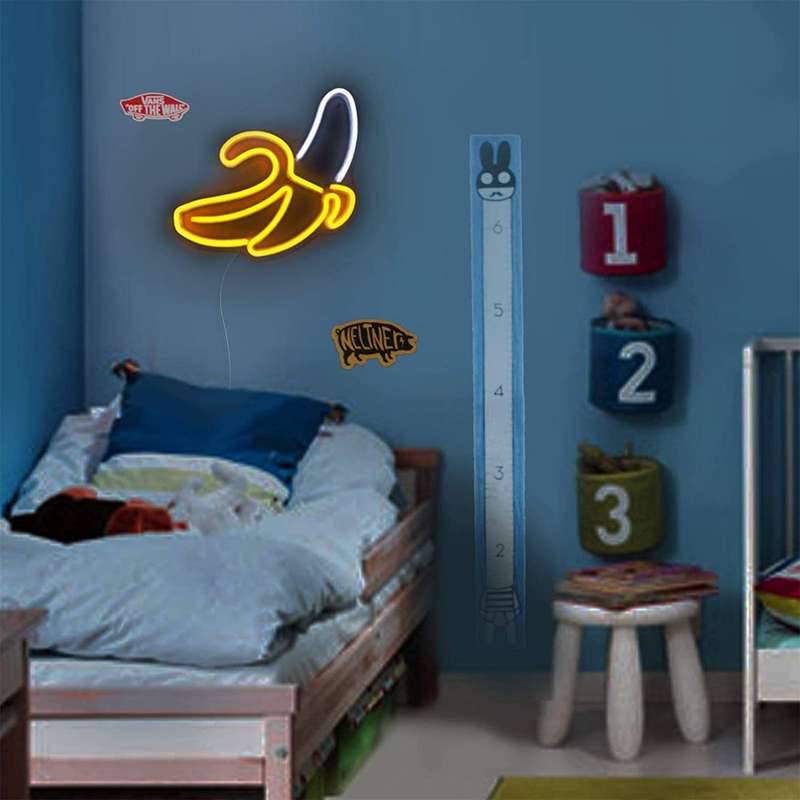 C-1 USB Powered Banana Neon Lamp With Back Plate + On Off Switch