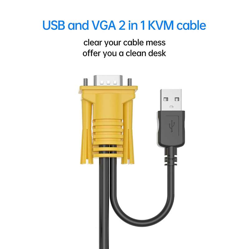XF0178  2 In 1 USB VGA KVM Cable 1.2M