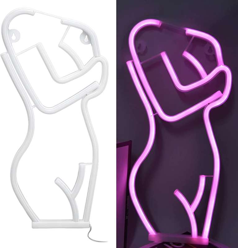 FA-A62 Ladys Front Silhouette Neon Sign Lamp USB And Battery Operated