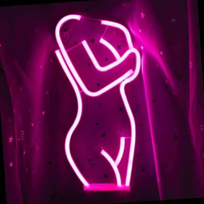 FA-A62 Ladys Front Silhouette Neon Sign Lamp USB And Battery Operated