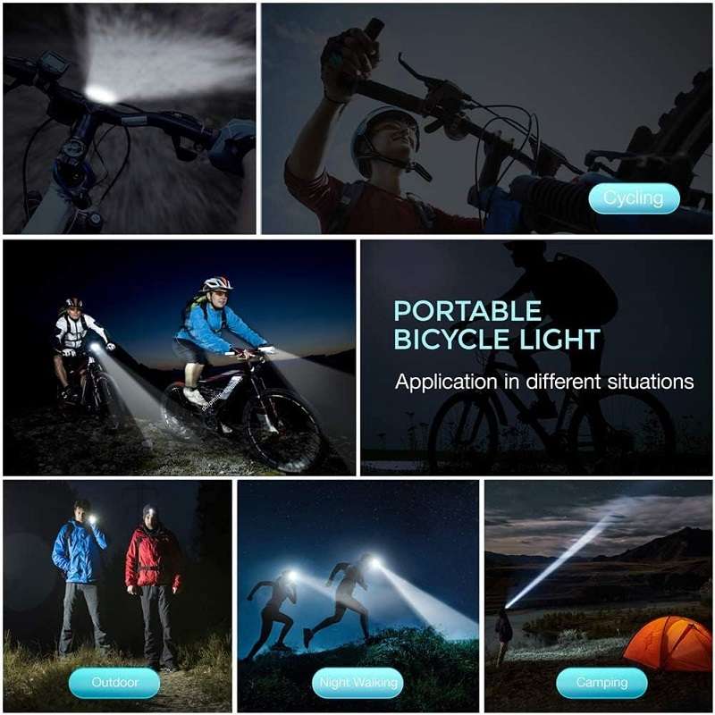 Aerbes AB-ZX10 Dual Light Source Wireless Code Meter With Horn Bicycle Front Light