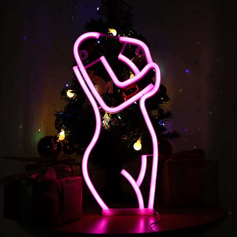 FA-A62 Ladys Front Silhouette Neon Sign Lamp USB And Battery Operated