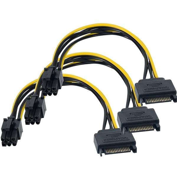 SE-L125 SATA Power Cable Adapter 15-Pin to 6-pin Pack Of 100