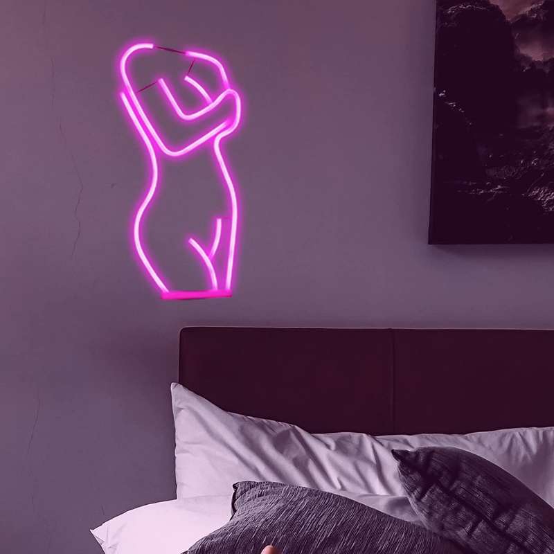 FA-A62 Ladys Front Silhouette Neon Sign Lamp USB And Battery Operated