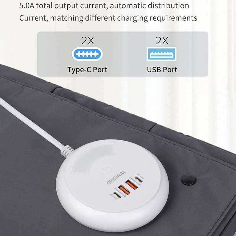 Q8 EU Power Socket Traveling Adapter 2 Type C and 2 USB Port 35W
