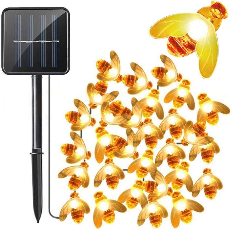 FA-LC47 Solar Powered LED Bees Fairy Light 5M White