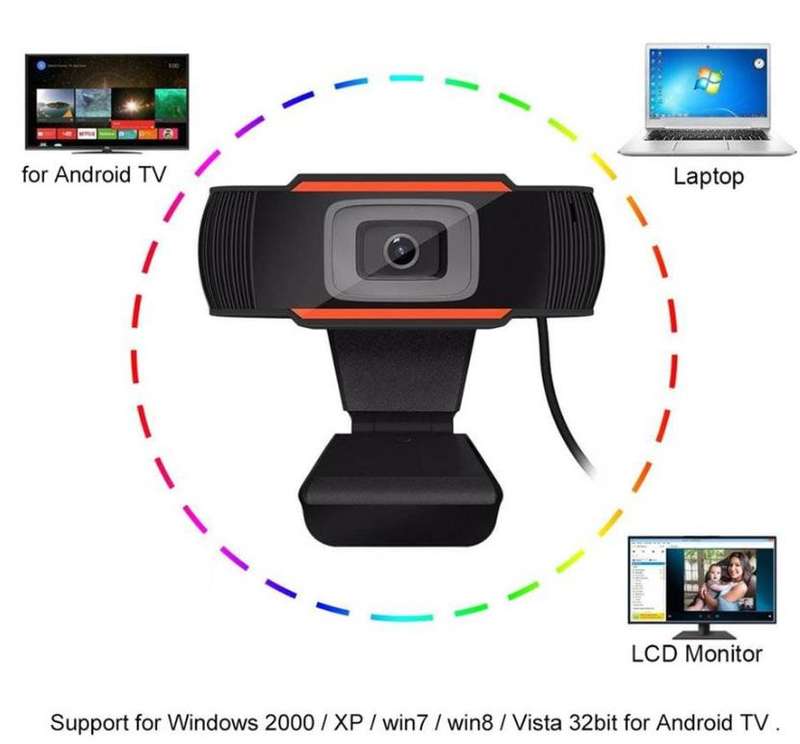 X11 HD 720P Driverless USB Webcam for Desktop With Built-in Microphone