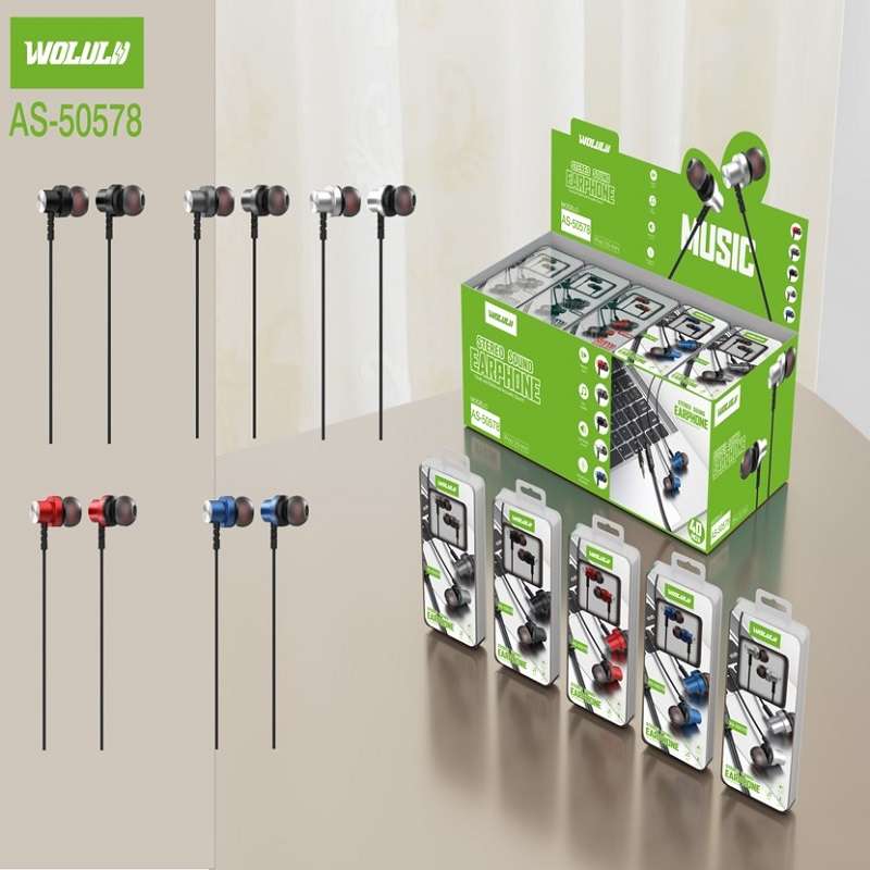 Wolulu AS-50578 3.5mm Earphones With Built-In Microphone
